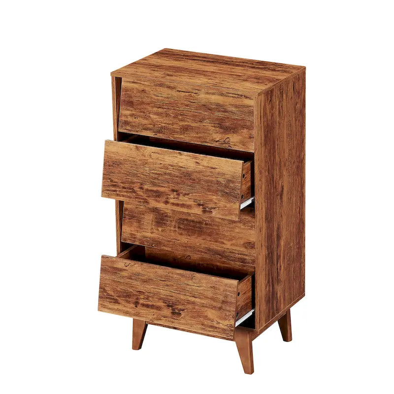 Cómoda de madera de 4 cajones, cajonera alta para dormitorio o sala de estar